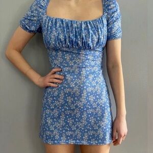 NASTYGAL Collection - Floral Blue Dress